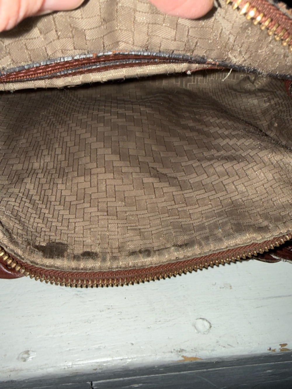 Cole Haan Hobo Brown Leather Shoulder Bag With Braided Strap - Picture 15 of 15